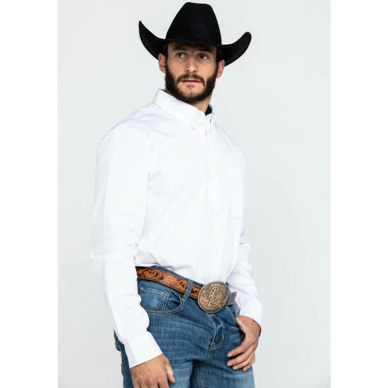 Best deal ๐งจ Cody James Core Men's White Solid Long Sleeve Western ๐ Shirt ๐ฅฐ - Image 5