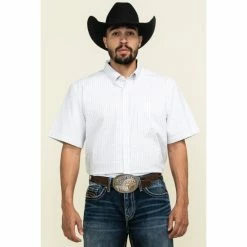 Discount 🤩 Cody James Core Men's Weekend Warrior Striped Short Sleeve Western 👚 Shirt White 😍