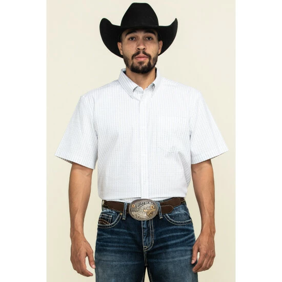 Discount 🤩 Cody James Core Men's Weekend Warrior Striped Short Sleeve Western 👚 Shirt White 😍
