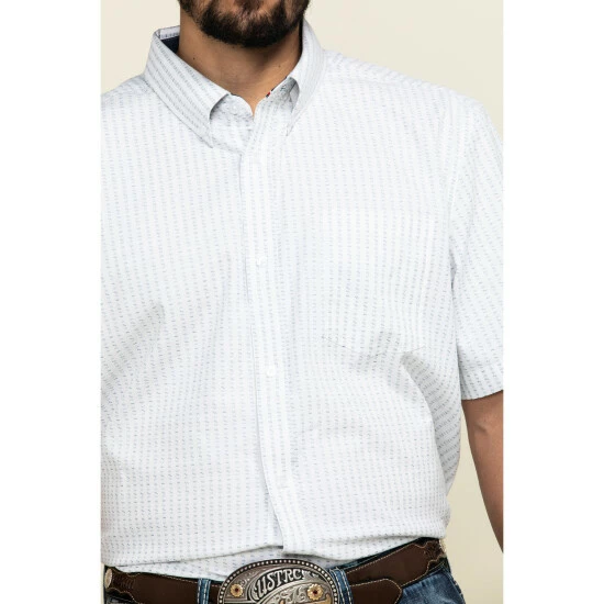 Discount 🤩 Cody James Core Men's Weekend Warrior Striped Short Sleeve Western 👚 Shirt White 😍 - Image 4