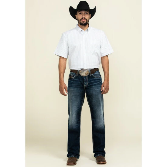 Discount 🤩 Cody James Core Men's Weekend Warrior Striped Short Sleeve Western 👚 Shirt White 😍 - Image 6