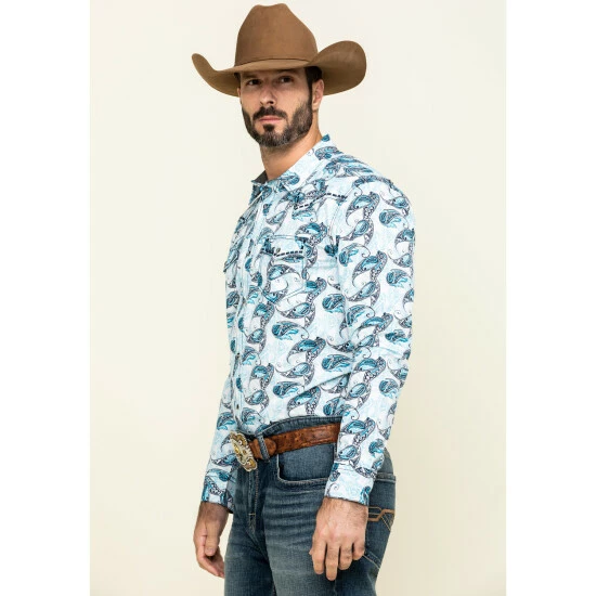 Best reviews of โจ Cody James Men's Lovelace Large Paisley Print Long Sleeve Western ๐ Shirt - Tall White ๐ - Image 3