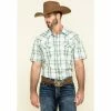 Deals ✨ Cody James Men's Woodlands Large Plaid Short Sleeve Western 👚 Shirt White 🎉