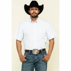 New 💯 Cody James Core Men's Crossroads Geo Print Short Sleeve Western 👚 Shirt - Tall White 🌟