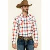 Buy 😉 Cody James Men's Prairie Large Plaid Long Sleeve Western 👕 Shirt White 🎁