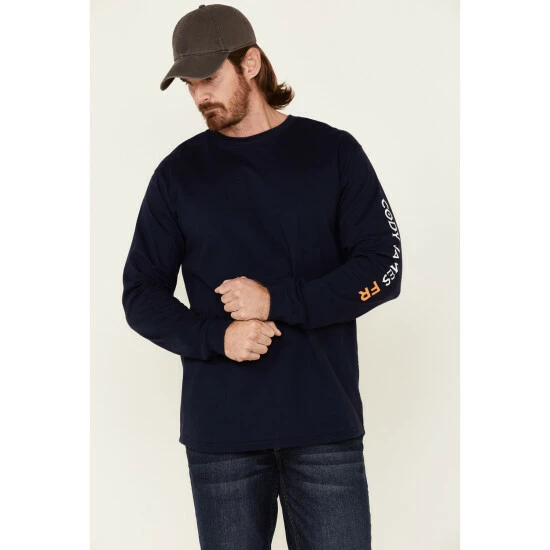 Best reviews of ๐ Cody James Men's Indigo FR Logo Long Sleeve Work T-Shirt ๐