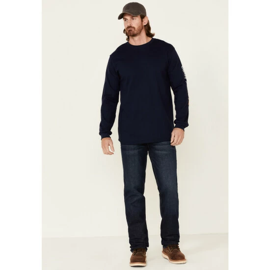 Best reviews of ๐ Cody James Men's Indigo FR Logo Long Sleeve Work T-Shirt ๐ - Image 2