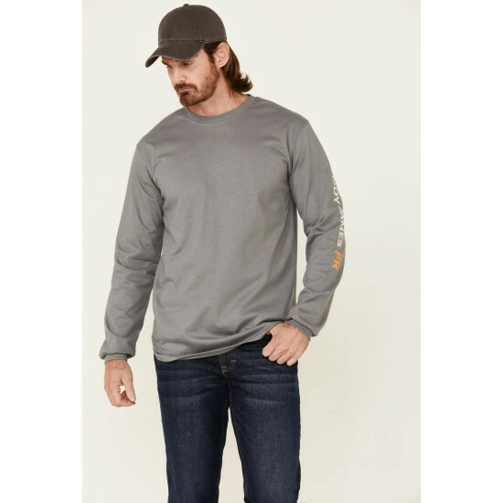Hot Sale ๐ฏ Cody James Men's Light Grey FR Logo Long Sleeve Work T-Shirt โ