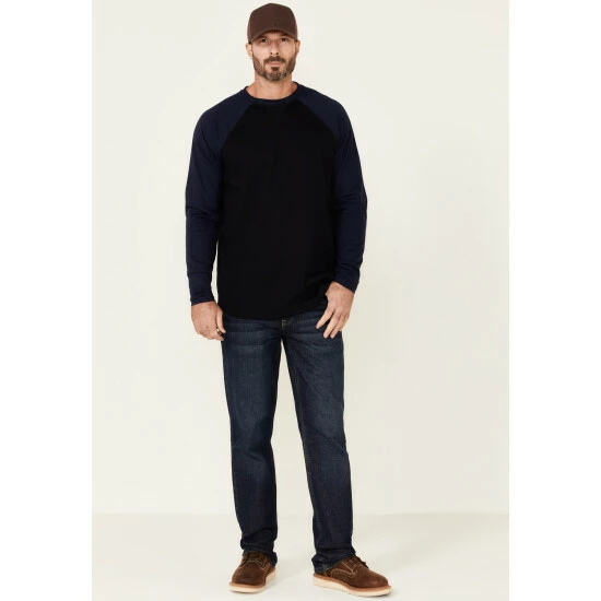 Hot Sale ๐ Cody James Men's FR Navy Blocked โพ Baseball Long Sleeve Work ๐ Shirt ๐ - Image 2