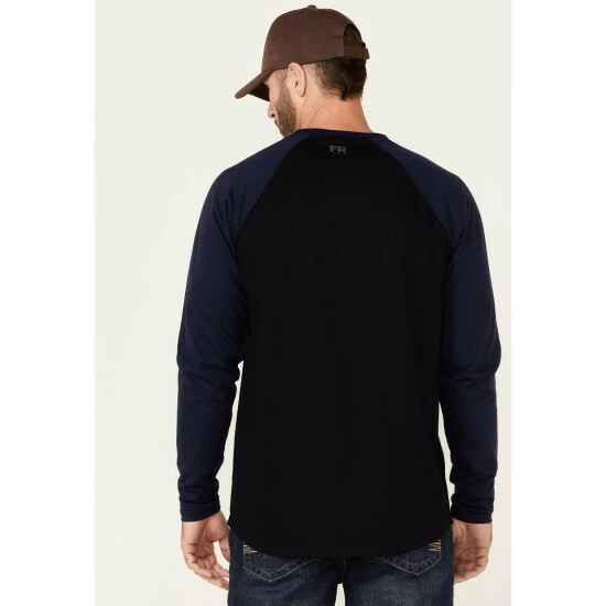 Hot Sale ๐ Cody James Men's FR Navy Blocked โพ Baseball Long Sleeve Work ๐ Shirt ๐ - Image 4