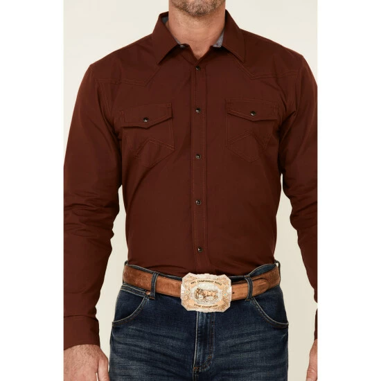 Best reviews of ✨ Cody James Men's Fired Up Solid Long Sleeve Snap Western 👚 Shirt Medium Red ✨ - Image 3
