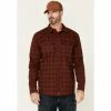 Cheapest 😍 Cody James Men's FR Wine Southwestern Plaid Long Sleeve Snap Work 👕 Shirt ✔️