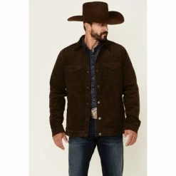 Hot Sale 😉 Cody James Men's Brown Revelry Snap-Front Corduroy Jacket ✨