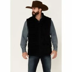 Buy 🔔 Cody James Men's Black Mesa Quilted Snap-Front Sherpa Vest ⭐