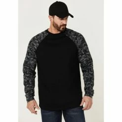Hot Sale ๐ Cody James Men's FR Black Camo Long Sleeve Work T-Shirt ๐