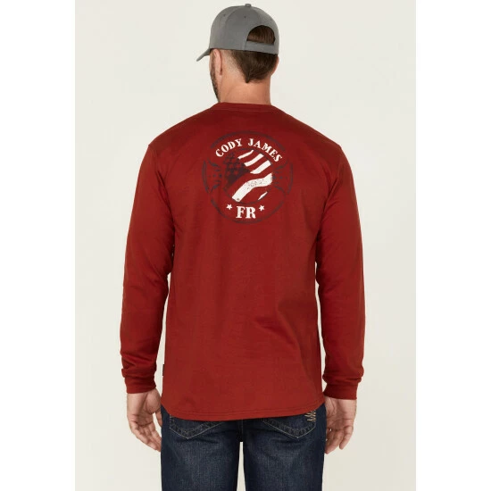 Cheap ๐คฉ Cody James Men's FR Bossa Nova Graphic Long Sleeve Work T-Shirt Medium Blue ๐ - Image 4