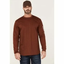 Brand new 👍 Cody James Men's FR Wine Logo Long Sleeve Work T-Shirt - Tall Mahogany 😉