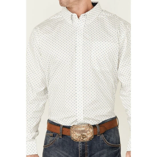 Cheap ๐ Cody James Core Men's Old Soul Mini Geo Print Long Sleeve Button-Down Western ๐ Shirt White ๐ฅ - Image 3