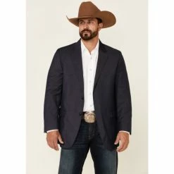 Cheapest 👏 Cody James Men's Solid Blue Fancy Button-Front Western Sportcoat 🔥