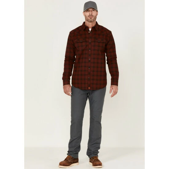 Top 10 โจ Cody James Men's FR Dark Red Plaid Long Sleeve Snap Work ๐ Shirt - Big ๐ฅฐ - Image 2