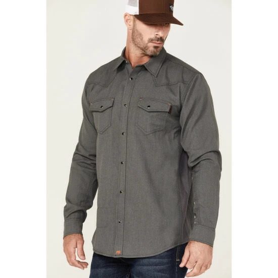 Best Pirce ๐ฏ Cody James Men's FR Vented Long Sleeve Button Down Work ๐ Shirt Grey โ๏ธ - Image 2