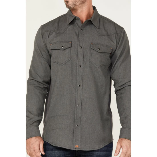 Best Pirce ๐ฏ Cody James Men's FR Vented Long Sleeve Button Down Work ๐ Shirt Grey โ๏ธ - Image 3