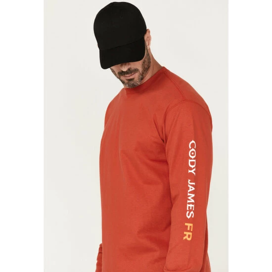 Outlet ๐งจ Cody James Men's FR Red Logo Long Sleeve Work T-Shirt ๐ - Image 2