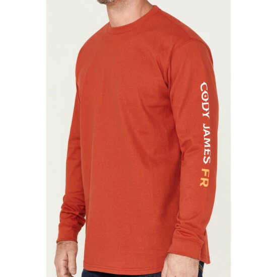 Outlet ๐งจ Cody James Men's FR Red Logo Long Sleeve Work T-Shirt ๐ - Image 3