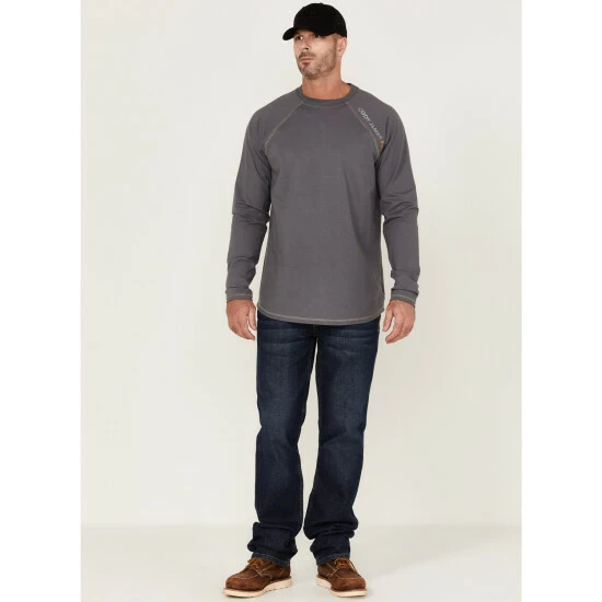 Promo โจ Cody James Men's FR Long Sleeve Raglan Work T-Shirt Grey ๐ - Image 2