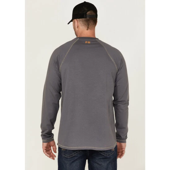 Promo โจ Cody James Men's FR Long Sleeve Raglan Work T-Shirt Grey ๐ - Image 4