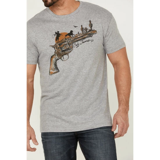 Flash Sale ๐ Cody James Men's Gun Scene Graphic Charcoal T-Shirt Grey ๐ - Image 3