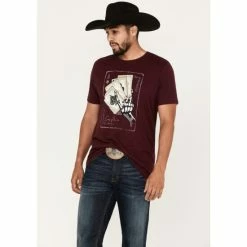Best Sale ๐ Cody James Hand Cards Graphic T-Shirt For Men Burgundy ๐