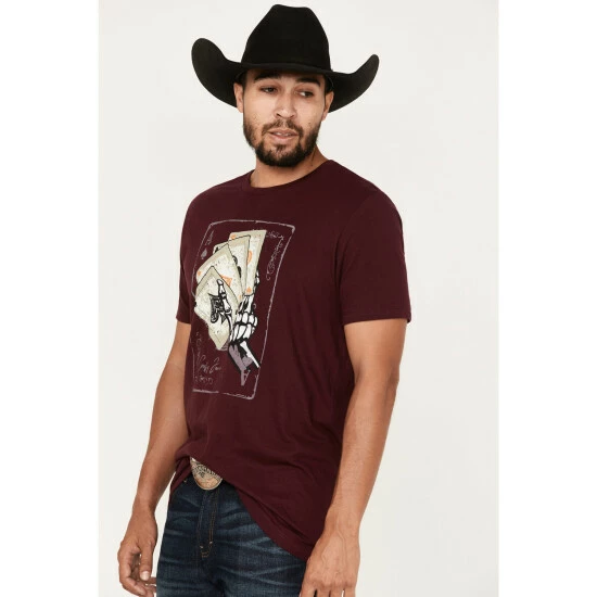 Best Sale ๐ Cody James Hand Cards Graphic T-Shirt For Men Burgundy ๐ - Image 2