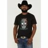 Discount 🧨 Cody James Men's Viva Mexico Muertos Skull Graphic Short Sleeve T-Shirt Black 🔔