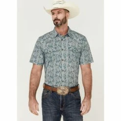 Best Pirce 💯 Cody James Men's Vista Paisley Print Snap Western 👕 Shirt - Big & Tall Blue 😉