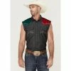 Brand new 🥰 Cody James Men's Mexico Flag Eagle Bubba Sleeveless Snap Western 👕 Shirt Charcoal 🔔