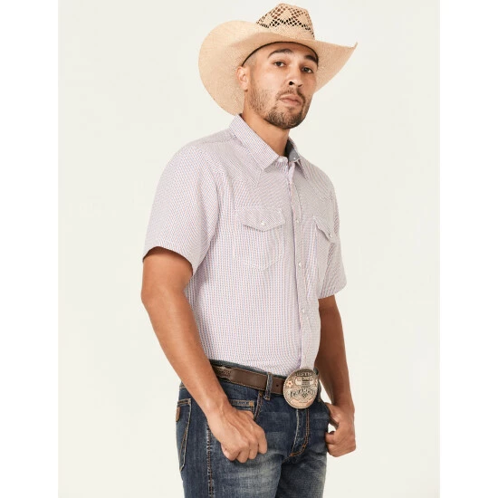 Promo ๐ฅ Cody James Men's Redfield Dobby Stripe Short Sleeve Snap Western ๐ Shirt White ๐ฏ - Image 2