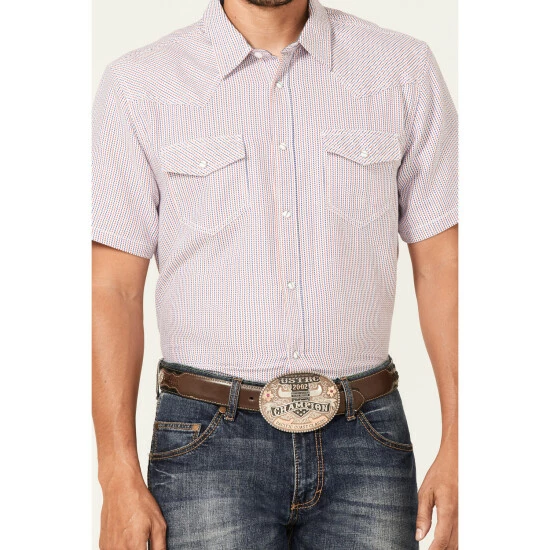 Promo ๐ฅ Cody James Men's Redfield Dobby Stripe Short Sleeve Snap Western ๐ Shirt White ๐ฏ - Image 3