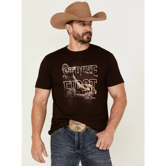 Promo 🔔 Cody James Men's Strike First Graphic Short Sleeve T-Shirt Maroon 😍
