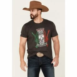 Promo 🌟 Cody James Men's Viva Mexico Muertos Skull Graphic Short Sleeve T-Shirt Black 🔔