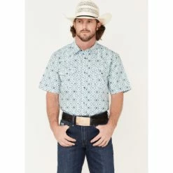Best reviews of ⭐ Cody James Men's Wagon Southwestern Print Short Sleeve Western Snap 👚 Shirt White 😉
