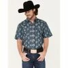 Best Pirce ⭐ Cody James Men's Showcase Paisley Print Snap Western 👚 Shirt Navy 🔔