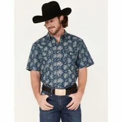 Best Pirce ⭐ Cody James Men's Showcase Paisley Print Snap Western 👚 Shirt Navy 🔔