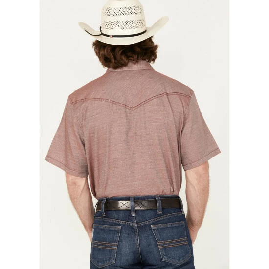 Cheapest ๐ Cody James Men's Flock Solid Snap Western ๐ Shirt Burgundy ๐ฅฐ - Image 4