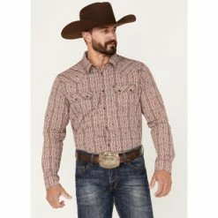 Deals ⭐ Cody James Men's Traverse Southwestern Print Snap Western 👚 Shirt Red 🧨