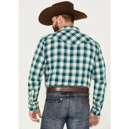 Best deal 💯 Cody James Men's Poway Plaid Snap Western Flannel 👕 Shirt Cream 👍 - Image 4