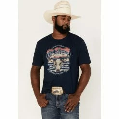 Buy 🔥 Cody James Men's Longhorn Graphic Short Sleeve T-Shirt Navy ✔️