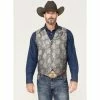 Deals 🧨 Cody James Men's Regal Paisley Print Vest Silver 🛒
