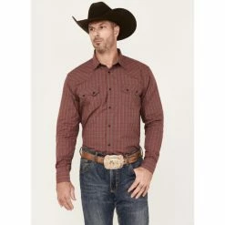 Best reviews of 🎁 Cody James Men's Fire Mountain Long Sleeve Plaid Print Snap Western 👚 Shirt Red ⭐