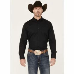 Deals 🔔 Cody James Men's Bedrock Solid Long Sleeve Stretch Button Down Western 👕 Shirt Grey ✔️
